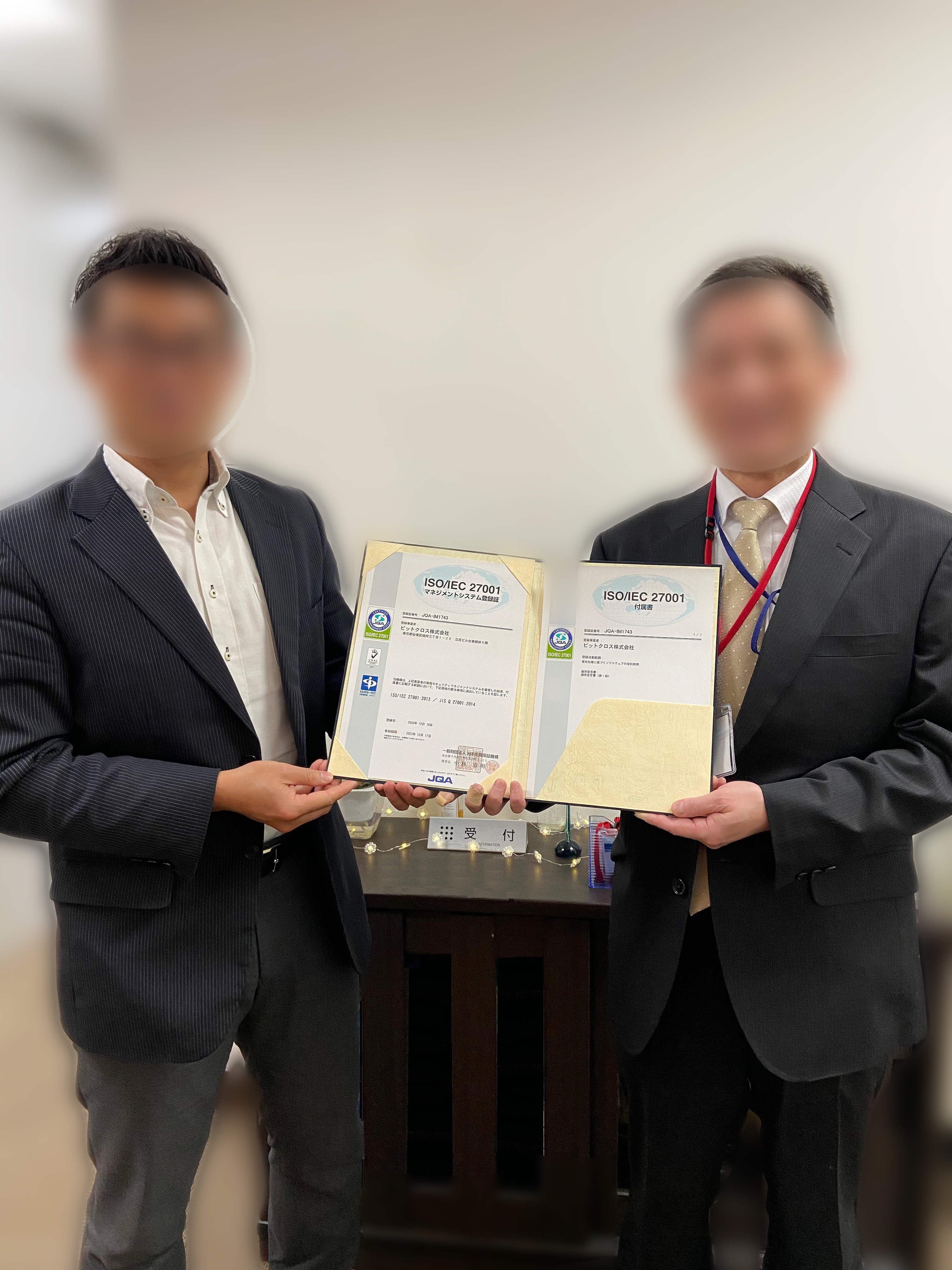 JQA様より登録証を拝受しました。